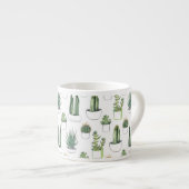 Wasserfarbekakteen u. Succulent Espressotasse (Vorderseite Rechts)