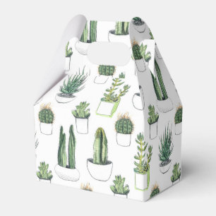 Wasserfarbekakteen u. Succulent Geschenkschachtel