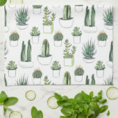 Wasserfarbekakteen u. Succulent Geschirrtuch (Gefaltet)