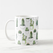 Wasserfarbekakteen u. Succulent Kaffeetasse (Links)