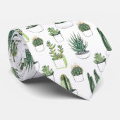 Wasserfarbekakteen u. Succulent Krawatte (Gerollt)