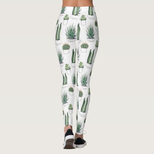 Wasserfarbekakteen u. Succulent Leggings (Rückseite)