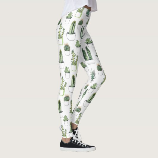 Wasserfarbekakteen u. Succulent Leggings (Rechts)