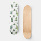 Wasserfarbekakteen u. Succulent Skateboard (Vorderseite)