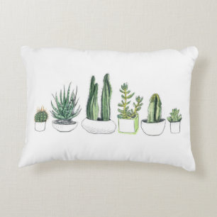 Wasserfarbekakteen u. Succulents Dekokissen