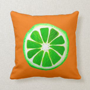 Wasserfarbekunst der Limonen Frucht der Kissen