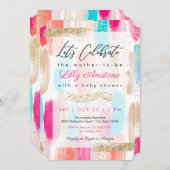 Wasserfarben Abstrakt Brush Schlaganfälle Kinderdu Einladung (Vorne/Hinten)