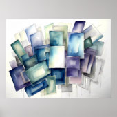 Wasserfarben Abstrakt geometrische Coole Farben 4: Poster (Vorne)