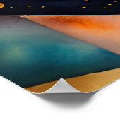 Wasserfarben Abstrakt geometrische Malerei Gold 4: Poster (Ecke)