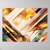 Wasserfarben Abstrakt geometrische Malerei Gold 4: Poster (Vorne)