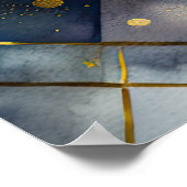Wasserfarben Abstrakt geometrische Malerei Gold 4: Poster (Ecke)