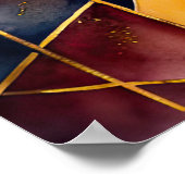 Wasserfarben Abstrakt geometrische Malerei Gold 4: Poster (Ecke)