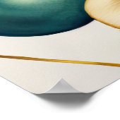 Wasserfarben Abstrakt geometrische Malerei Gold 4: Poster (Ecke)