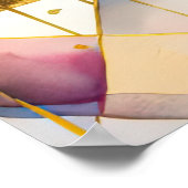 Wasserfarben Abstrakt geometrische Malerei Gold 4: Poster (Ecke)