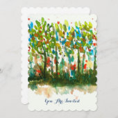 Wasserfarben Abstrakt Landschaft Art Treppen Wald Einladung (Vorne/Hinten)