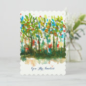 Wasserfarben Abstrakt Landschaft Art Treppen Wald Einladung (Stehend Vorderseite)