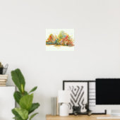 Wasserfarben Abstrakt Landschaft Art Treppen Wald Poster (Heimbüro)