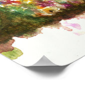 Wasserfarben Abstrakt Landschaft Art Treppen Wald Poster (Ecke)