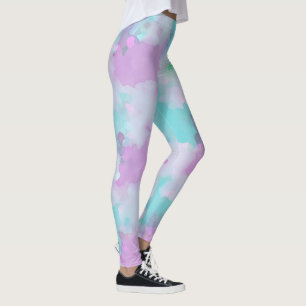 Wasserfarben Abstrakt Pink Aqua Ticino Leggings