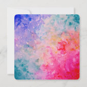 Wasserfarben Abstrakte Babydusche Einladung (Rückseite)