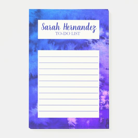 Wasserfarben Abstraktes Lila Lebensmittelgeschäft  Post-it Klebezettel (Vorderseite)