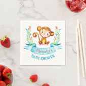 Wasserfarben-Affenjunge Babydusche Serviette (Beispiel)