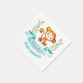 Wasserfarben-Affenjunge Babydusche Serviette (Ecke)