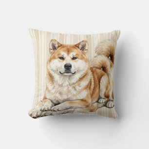 Wasserfarben-Akita-Inu-Hund-Wurfkissenbezug Kissen