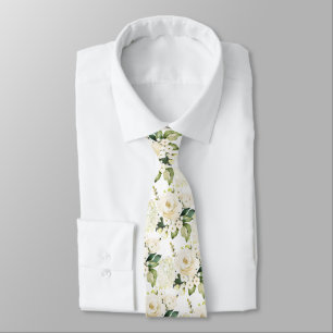 Wasserfarben Alabaster Rose Peonies Hydrangeas Krawatte