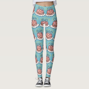 Wasserfarben Alles Gute zum Geburtstag Rosa Torte Leggings