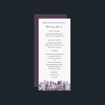 Wasserfarben-Amethyst-Hochzeitmenü Menükarte<br><div class="desc">Anpassen,  um Text zu verschieben,  Schriftart und Hintergrundfarbe zu ändern,  mehr Text hinzuzufügen und Backer nach Wunsch zu bearbeiten.</div>