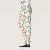 Wasserfarben Ananas Muster auf Weiß Leggings (Links)