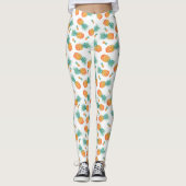 Wasserfarben Ananas Muster auf Weiß Leggings (Vorderseite)