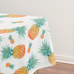 Wasserfarben Ananas Muster auf Weiß Tischdecke