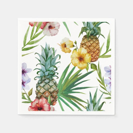 Wasserfarben-Ananas-Muster zum tropischen Hawaii-T Serviette (Vorderseite)