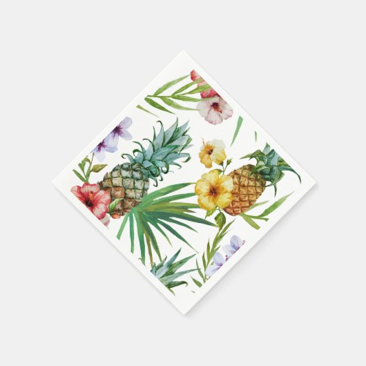 Wasserfarben-Ananas-Muster zum tropischen Hawaii-T Serviette (Ecke)