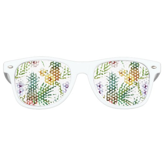Wasserfarben-Ananas-Muster zum tropischen Hawaii-T Sonnenbrille (Vorderseite)