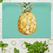 Wasserfarben Ananas Sommer Tropical Blue Geschirrtuch (Gefaltet)