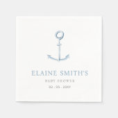 Wasserfarben Anchor Nautical Blue Beach Baby Dusch Serviette (Vorderseite)