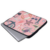 Wasserfarben-Anchor-Sternfisch-Muster Laptopschutzhülle (Vorne Knopf)
