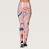 Wasserfarben-Anchor-Sternfisch-Muster Leggings (Rückseite)