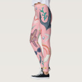 Wasserfarben-Anchor-Sternfisch-Muster Leggings (Links)