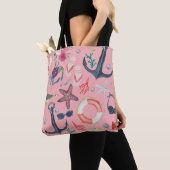 Wasserfarben-Anchor-Sternfisch-Muster Tasche (Von Nahem)