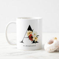 Wasserfarben Anemon Botanicals Letter A Monogram