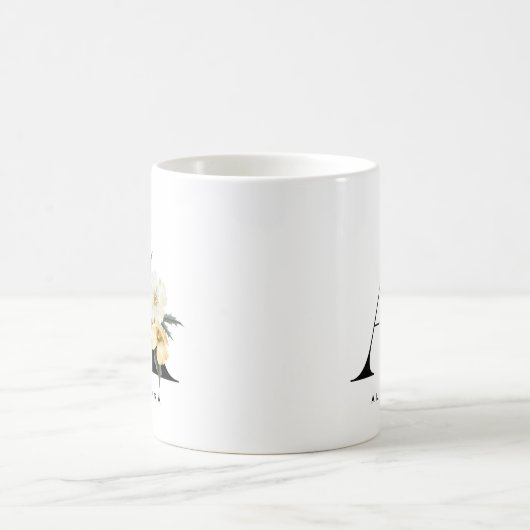 Wasserfarben Anemon Botanicals Letter A Monogram Kaffeetasse (Mittel)