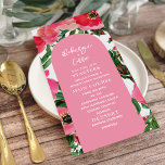 Wasserfarben-Anemone-Arch-Rosa-Hochzeit Menükarte<br><div class="desc">Aquarellfarbenes Anemondesign mit rosa Bogen und weißem Text.</div>