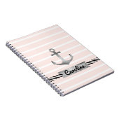 Wasserfarben-Anker für die rosa Streifen Notizblock (Rechte Seite)