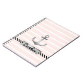 Wasserfarben-Anker für die rosa Streifen Notizblock (Linke Seite)