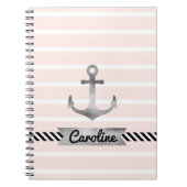 Wasserfarben-Anker für die rosa Streifen Notizblock (Vorderseite)