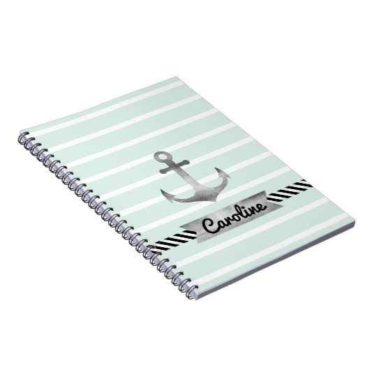 Wasserfarben-Anker für Nautische Pfefferstreifen Notizblock (Rechte Seite)